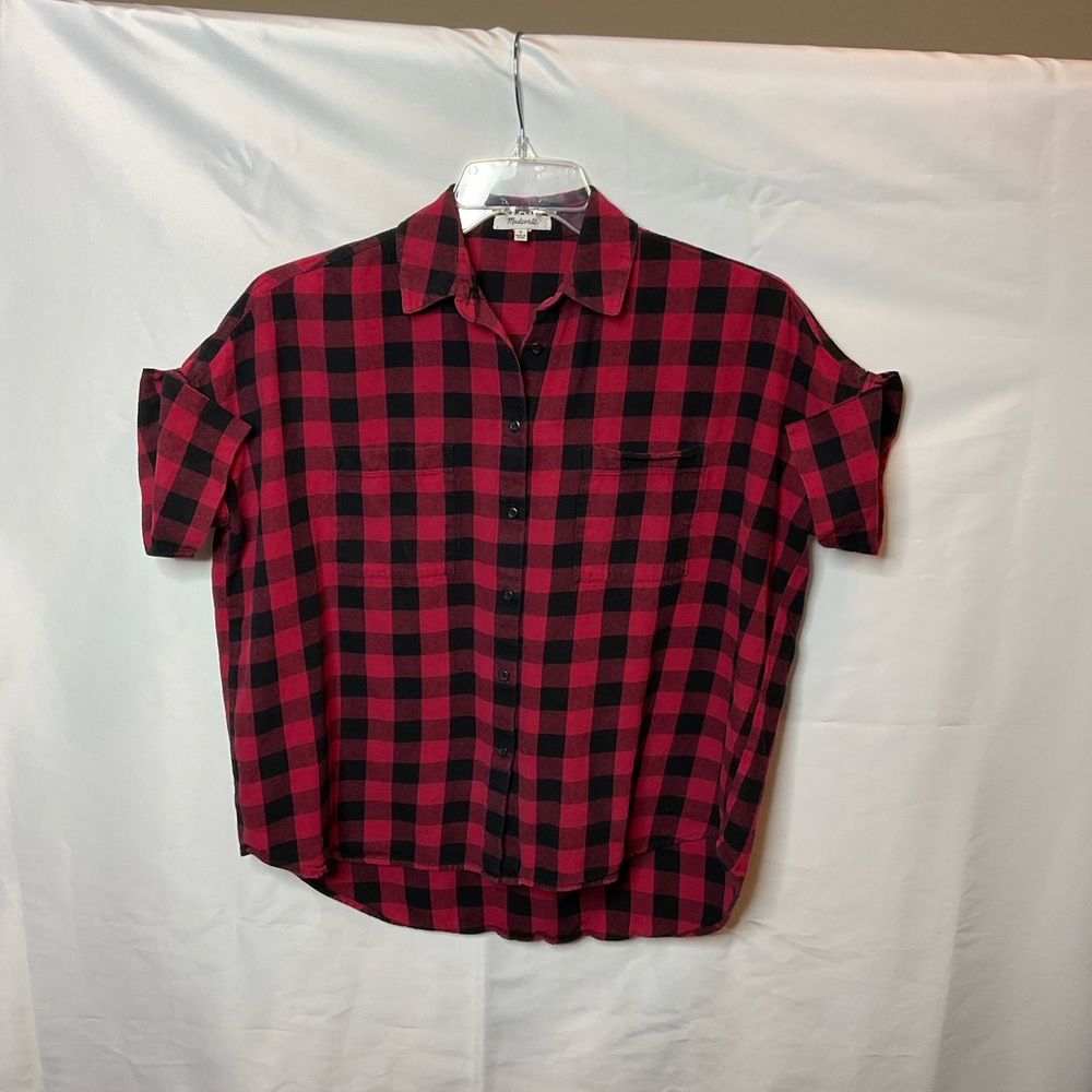 Madewell Buffalo Check Flannel with Rugged Raw Short Sleeves